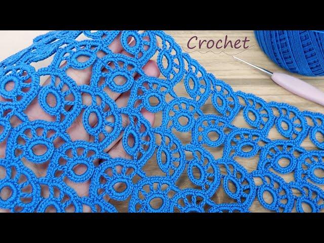 PERFECTonly 1 rows of very beautiful crochet stitch scarf, blouse PatternУЗОР КРЮЧКОМ вязание МК