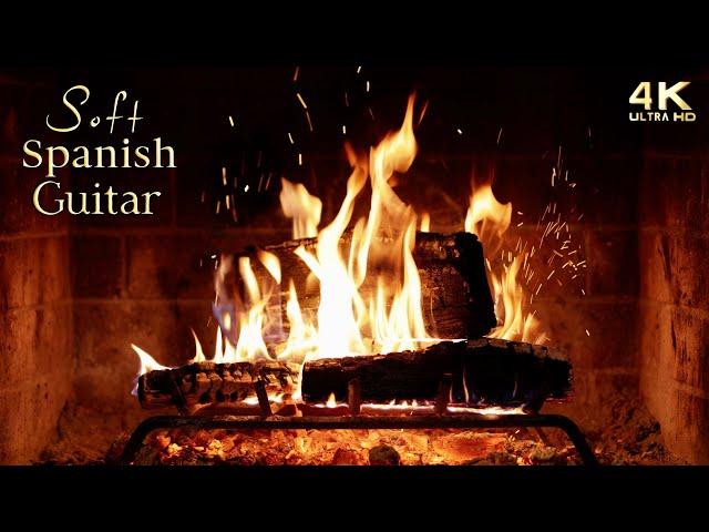  Soft Spanish Guitar Music Fireplace 