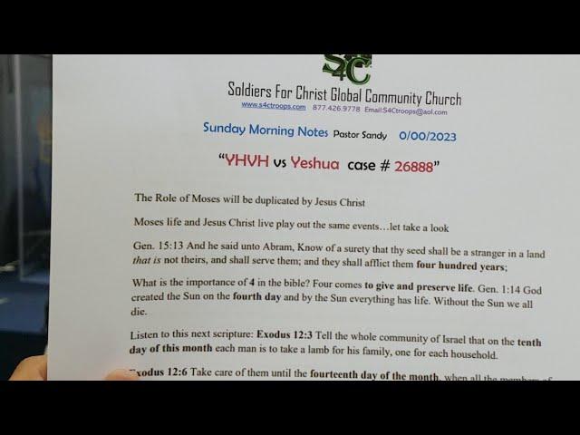 "YHVH vs Yeshua Case #26888" S4C Global Community Church ,Soldiers For Christ is going live!