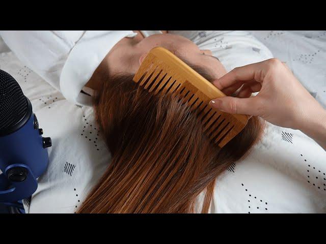 ASMR dreamy scalp massage with scratch, combing, parting - no talking