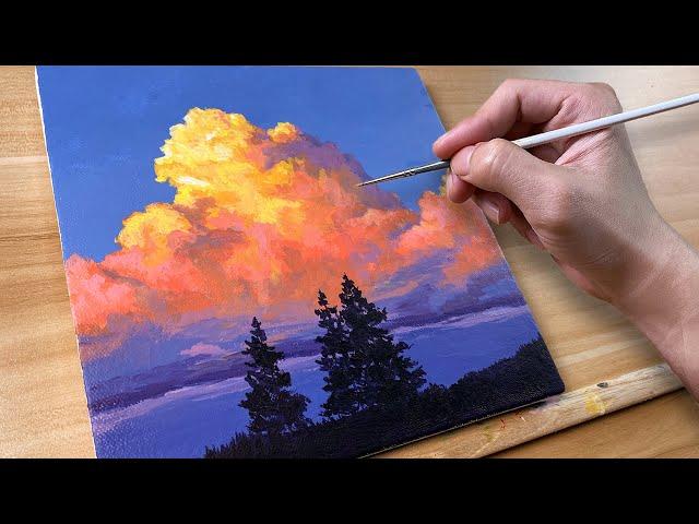 How to Paint Sunset Clouds / Acrylic Painting / Correa Art