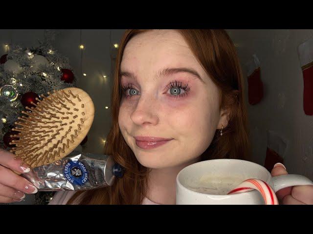 ASMR Comforting You During A Winter Storm ️️ (hair brushing, layered sounds)