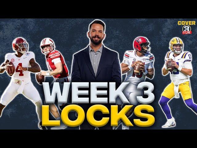 Week 3 Locks: Best bets, Moneyline Sprinkles for Notre Dame-Purdue, LSU-South Carolina and More!