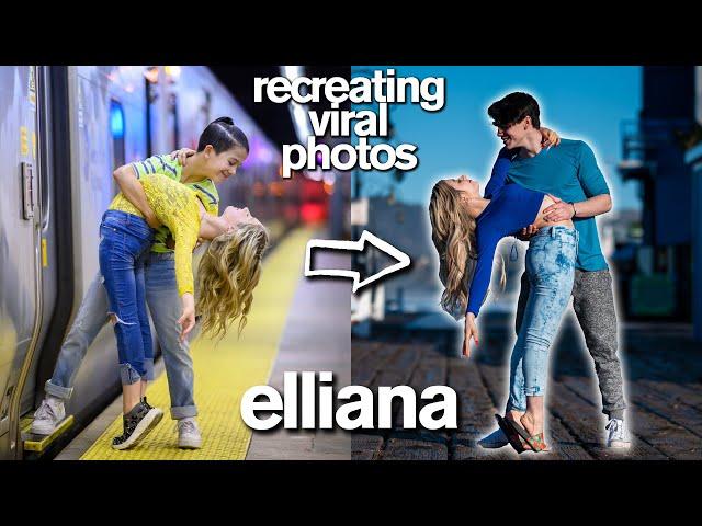 Recreating Viral Couple's Photos *Two HUGE Pranks and a KISS* ft/ Elliana Walmsley