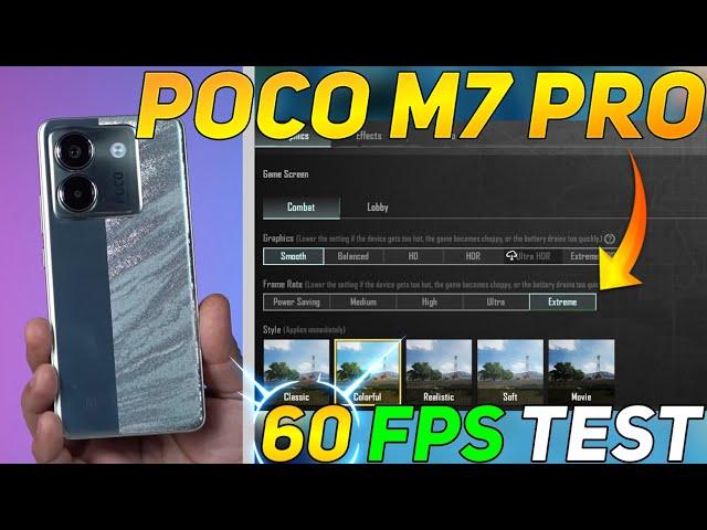 POCO M7 PRO 5G BGMI 60 FPS TEST | DM 7025 PROCESSOR 