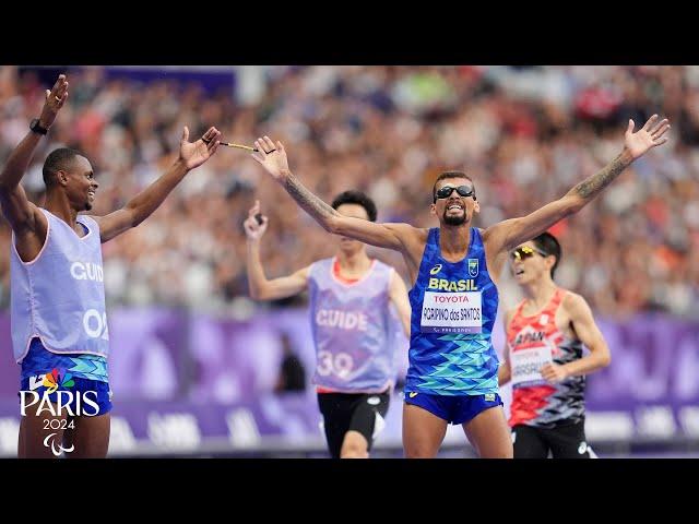 WORLD RECORD: Brazil's Dos Santos smashes T11 5K for first Paralympic gold on the track | NBC Sports