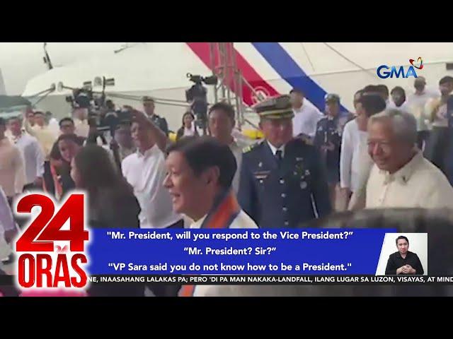 PBBM, napangiti na lang nang hingan ng reaksyon sa mga naging pahayag ni VP Duterte;... | 24 Oras