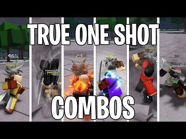 TRUE ONE SHOT COMBOS FOR EVERY CHARACTER (Strongest battlegrounds)