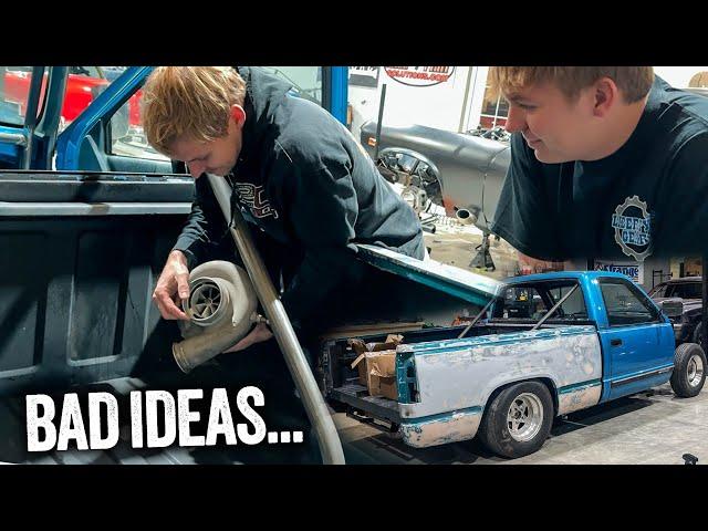 OBS Chevy gets an 8.50 Cage and Turbos in the Bed?!