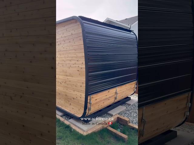 #barrelsauna #woodworking #cedar #sauna #construction #glamping #spa #custom #saunalife #canada