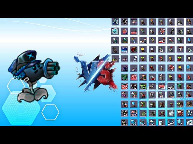Ice Destruction Mushroom Machine Gunner  Full Buff vs All Zombies Max Level | pvz fusion 2.6.1