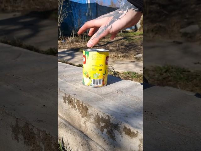 Cracking Open a Pineapple Can with a ROCK!?  Life Hack Test!