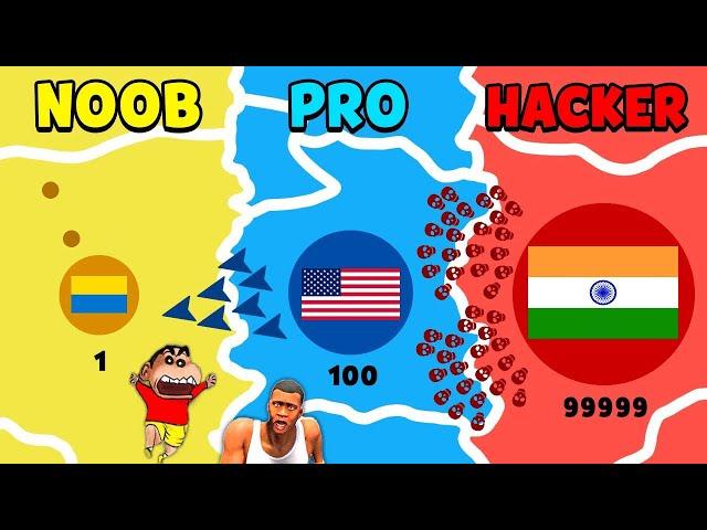 INDIA vs PAKISTAN vs CHINA vs USA vs RUSSIA BATTLE in STATE.IO Conquer the world SHINCHAN and CHOP