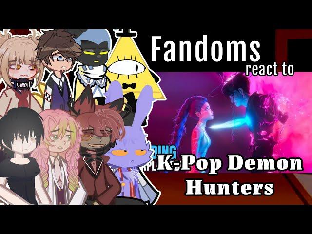 Fandoms react to K-POP DEMON HUNTERS  Gacha react TikTok #kpopdemonhunters #kpop