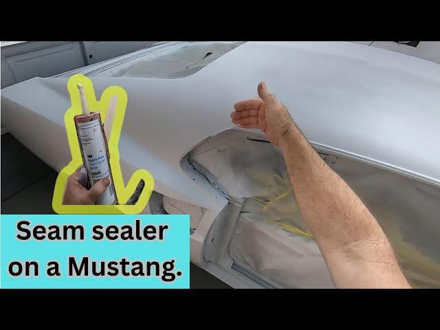 Seam sealer in a mustang rain gutter. #mustang #howto #diy #3m #seam sealer