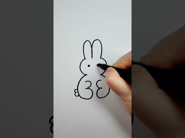 How to Draw A Rabbit From Number 3 | Easy Drawings