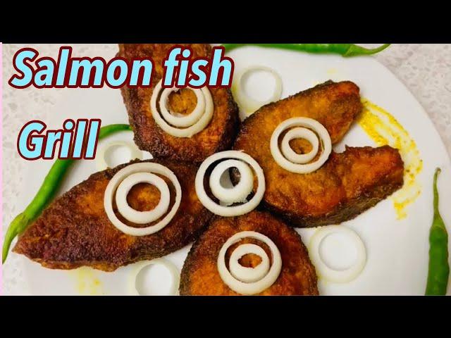 Salmon fish grill! Salmon fish recipe! Bd to London adventure vlogs!