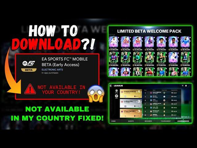 HOW TO DOWNLOAD FC MOBILE 25 LIMITED BETA IN ANY COUNTRY? FREE REWARDS, NEW LEAGUE SYSTEM AND MORE!