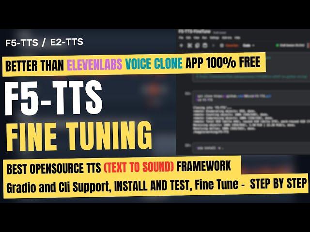 F5-TTS: Fine Tune Best OpenSource TTS (Text-To-Sound and Voice Clone) Beats ElevenLabs (100% Free)