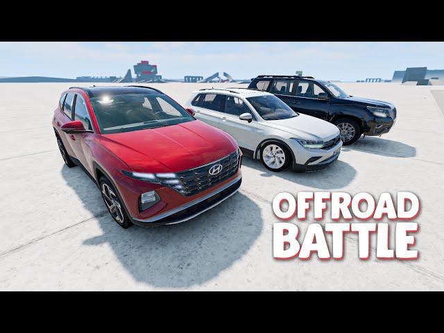 SUV Battle BeamNG Drive: Hyundai Tucson, Toyota Prado, Volkswagen Tiguan