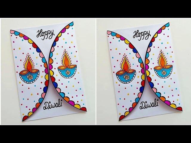 Easy & Beautiful white paper Diwali Card making |DIY Diwali greeting Card |Handmade Diwali Card 2023