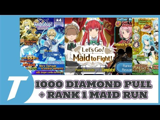 1,000 Diamonds Pulls and Rank 1 Maid Run [SAO Memory Defrag]