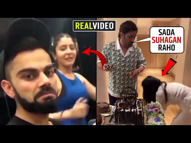 Virat Kohli's wife Anushka Sharma's reaction when Sakshi touched MS Dhoni's feet on his birthday