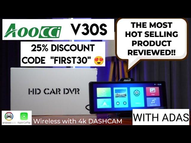 Aoocci V30S Wireless Carplay Screen For Car For Rs.12500/- with ADAS , 4K DASHCAM and much more...