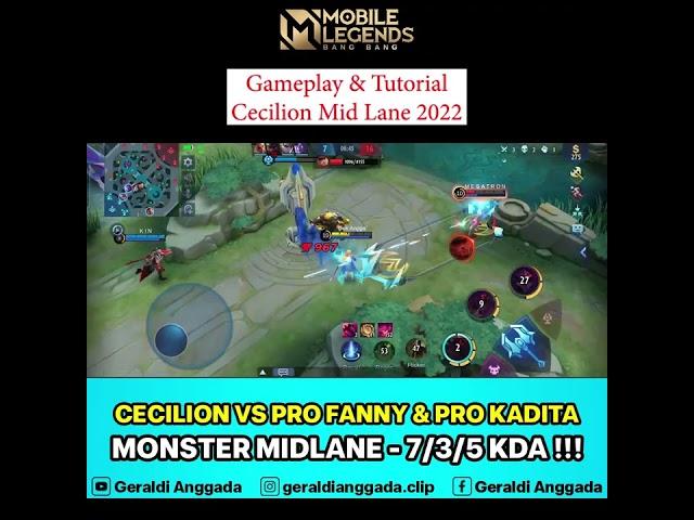 CECILION VS PRO FANNY & PRO KADITA - GAMEPLAY CECILION 2022 #shorts #mlbb #mobilelegends #cecilion