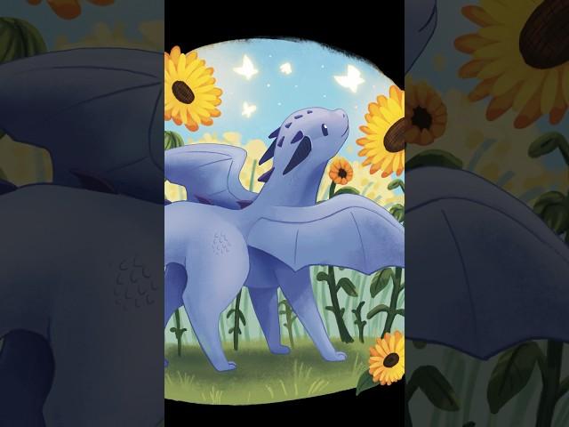 A dragon amongst sunflowers  #illustration #digitalart