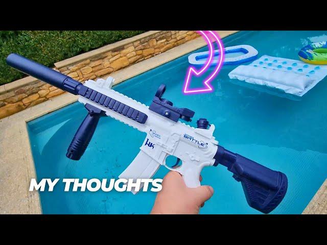 M4 Water Gun - Electric Water Gun for Kids Adults - Automatic Squirt Gun With up to 32 Ft Long Range