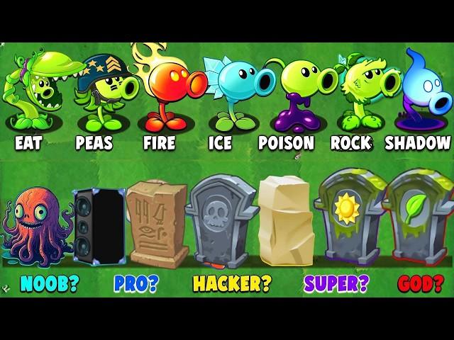 Pvz 2 Challenge - All PEA Plants Vs Team Gravestones in China & International Version