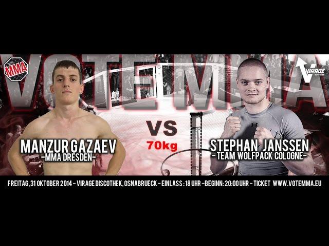 VoteMMA 2 -70 kg Ref GoPro Video:  Manzur Gazaev   vs Stephan Janssen