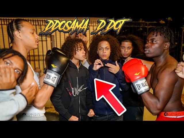 BOXING DRILL RAPPERS IN THE HOOD! *LAST TO GET KNOCKED OUT * NOTICUZ VS DD OSAMA AND SUGARHILLDDOT