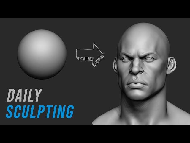 Male Head Sculpting Practice in Zbrush