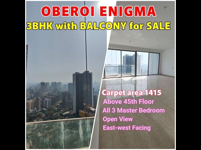 OBEROI ENIGMA 3BHK WITH BALCONY FOR SALE IN MULUND WEST|HIGHER FLOOR|OPEN VIEW|ALL 3 MASTER BEDROOM