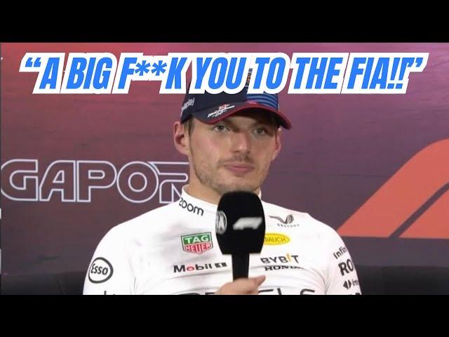 Max Verstappen Showing Protest to FIA by Giving Cold, Boring, Annoying Answers to the press