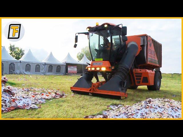 This Giant TRASH VACUUM Sweeps Festival Grounds CLEAN - Fascinating Most Powerful Cleaning Machines