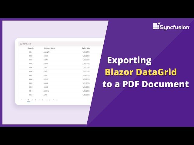 Exporting Blazor DataGrid to a PDF Document