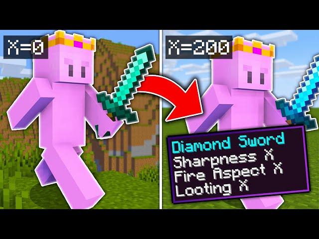 Minecraft Manhunt, But Distance = Enchants