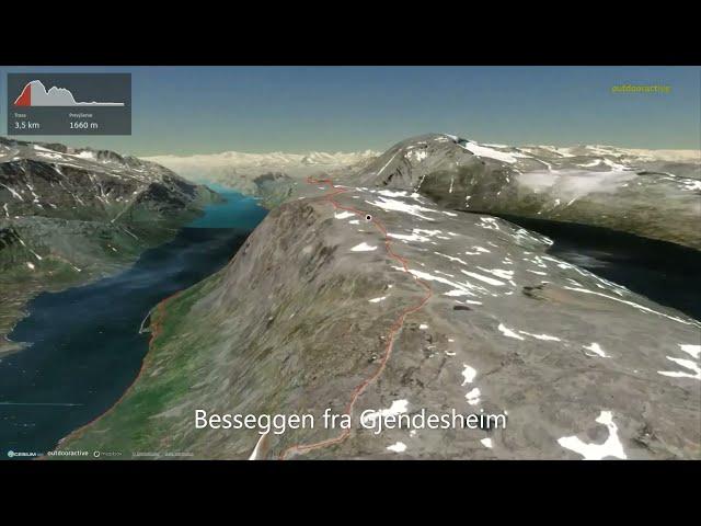 Besseggen fra Gjendesheim ∆ hiking trails ∆ 3d-trail.com/norway/