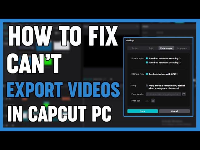 How To Fix CapCut Can't Render/Export Video Error I Windows  & MacBook