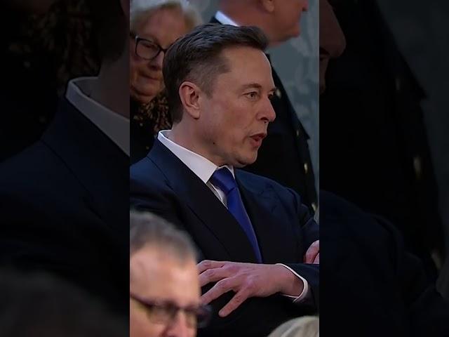 Elon Musk arriving at Trump's address to Congress
