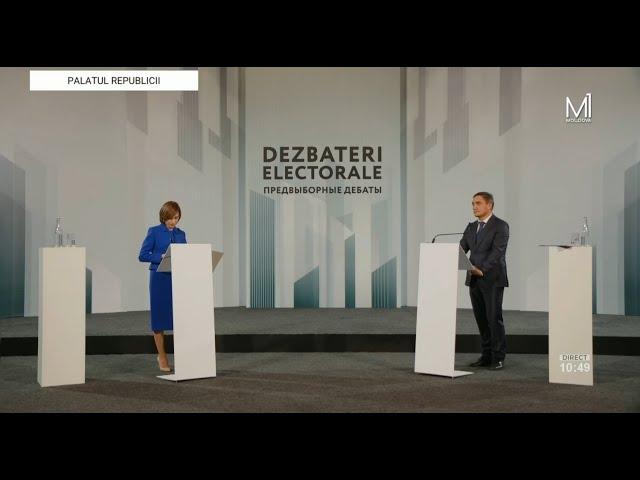 Dezbatere electorala Alexandr Stoianoglo - Maia Sandu 27 octombrie 2024 Republica Moldova.