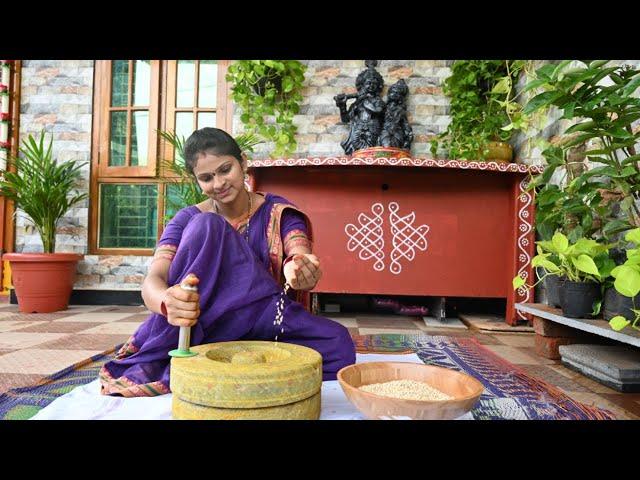 Jowar sangati- Traditionally made| Jowar laddu|| Village style roti pachadi| Traditional Life Style|