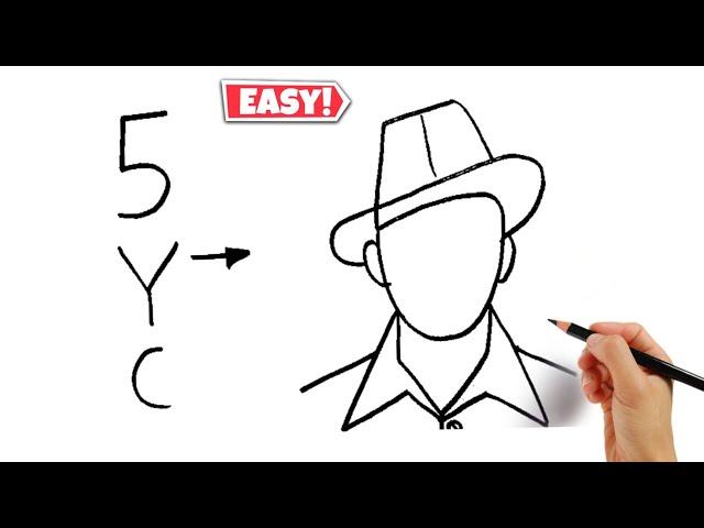 5YC turns into Shahid Bhagat Singh Drawing // Easy Drawing // Freedom Fighter Drawing