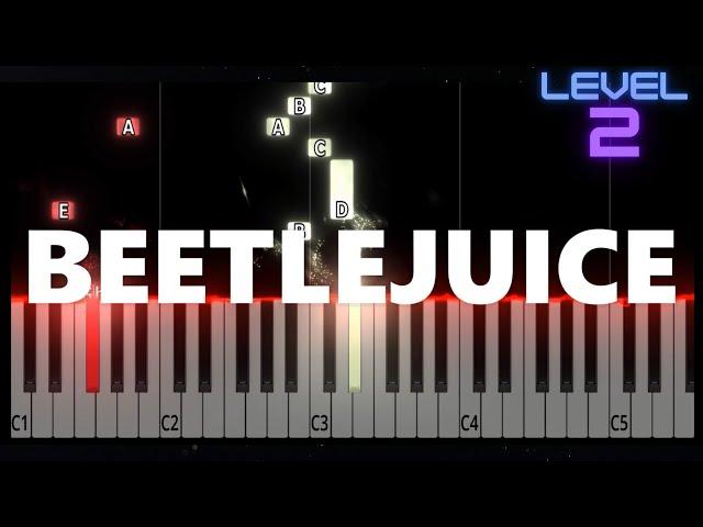 Beetlejuice Main Theme - Danny Elfman - EASY Piano Tutorial