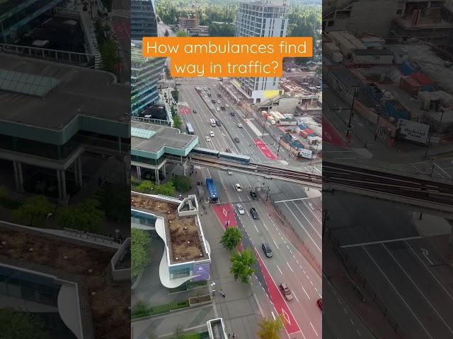 How ambulances find way in busy street in canada.#viral #trending #shorts #ambulance #traffic #train