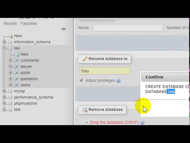 How to Rename a Database in phpMyAdmin