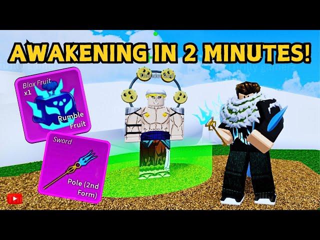 Awakening Rumble And Pole V2 in 2 Minutes Video! [Blox Fruits]